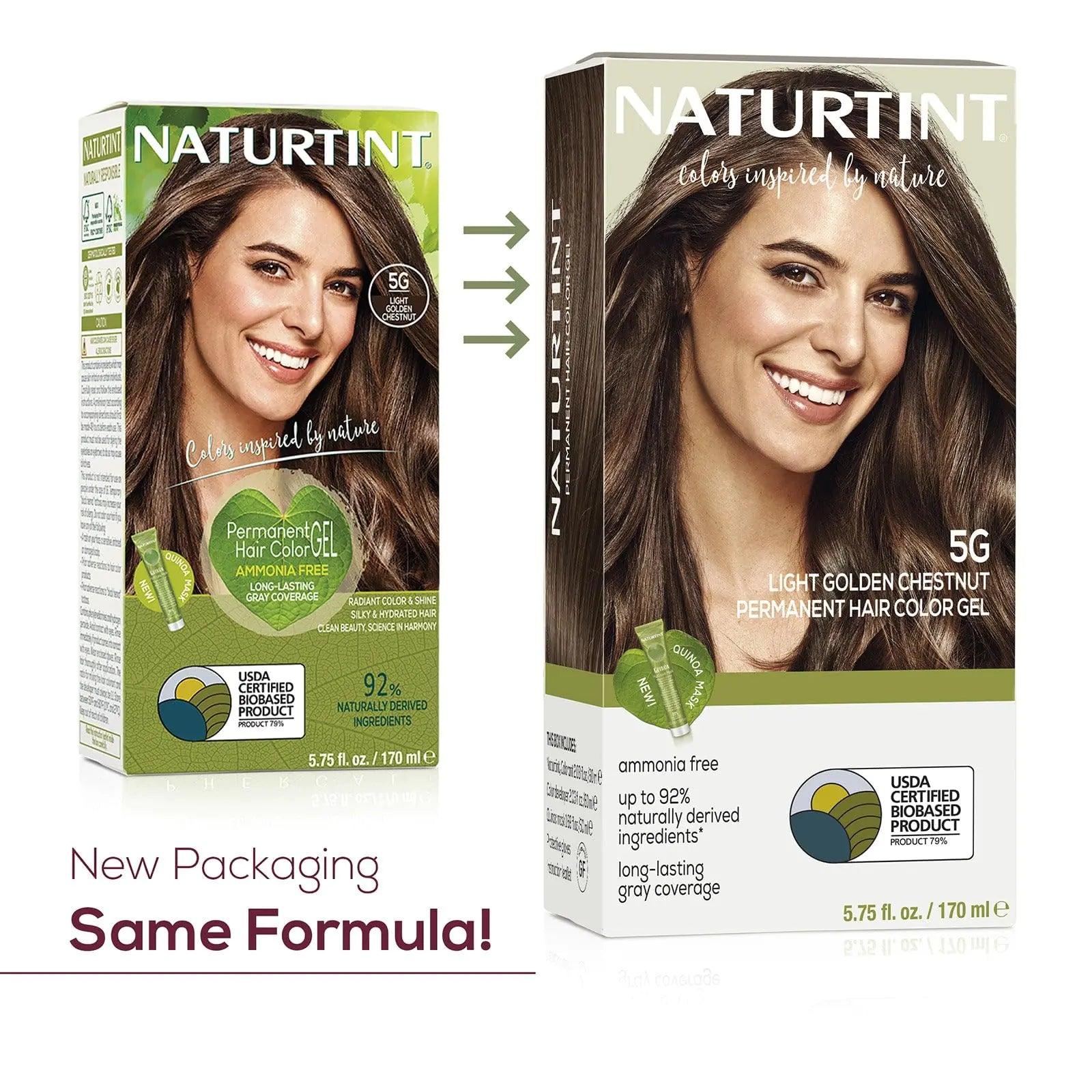 Naturtint Permanent Hair Color 5G Light Golden Chestnut (Pack of 6), Ammonia Free, Vegan, Cruelty Free, up to 100% Gray Coverage, Long Lasting Results - Evallys.com # #