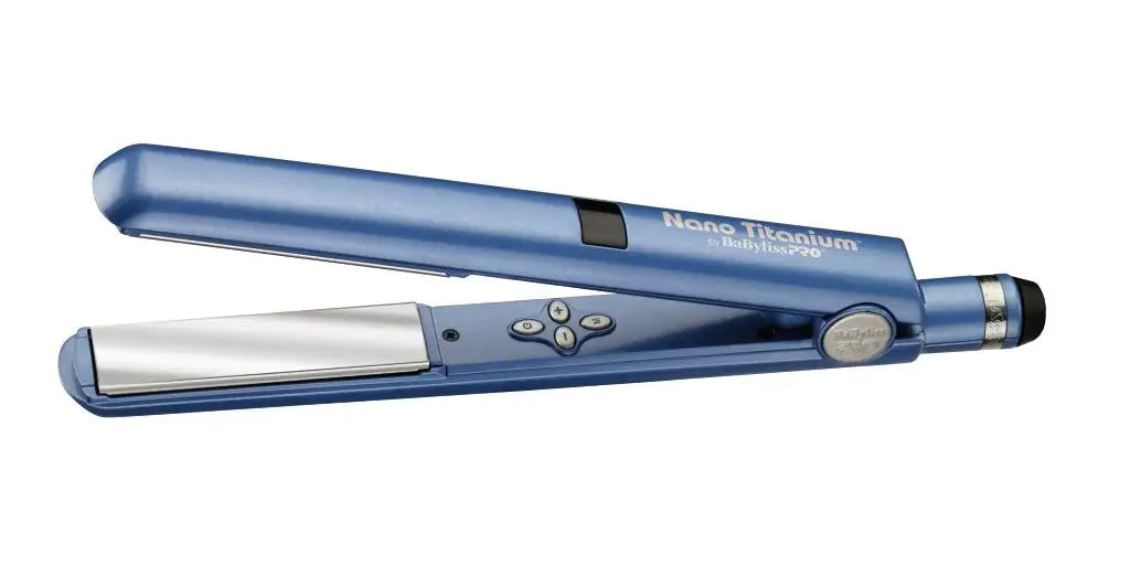 BaBylissPRO Nano Titanium Flat Iron Hair Straightener, 1" Digital Hair Straightener Iron for Professional Salon Results and All Hair Types Blue - Evallys.com # #