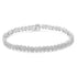 .925 Sterling Silver 1.0 Cttw Chevron 2 Stone Arrow Link Tennis Bracelet (I-J Color, I3 Clarity) - 7” - Evallys.com # #