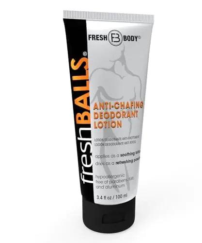 Fresh BALLS Lotion - Men's Anti-Chafing Soothing Cream to Powder - Ball Deodorant and Hygiene for Groin Area - The Original Anti Chafe Cream for Men, 3.4 fl oz 3.4 Fl Oz (Pack of 1) - Evallys.com # #