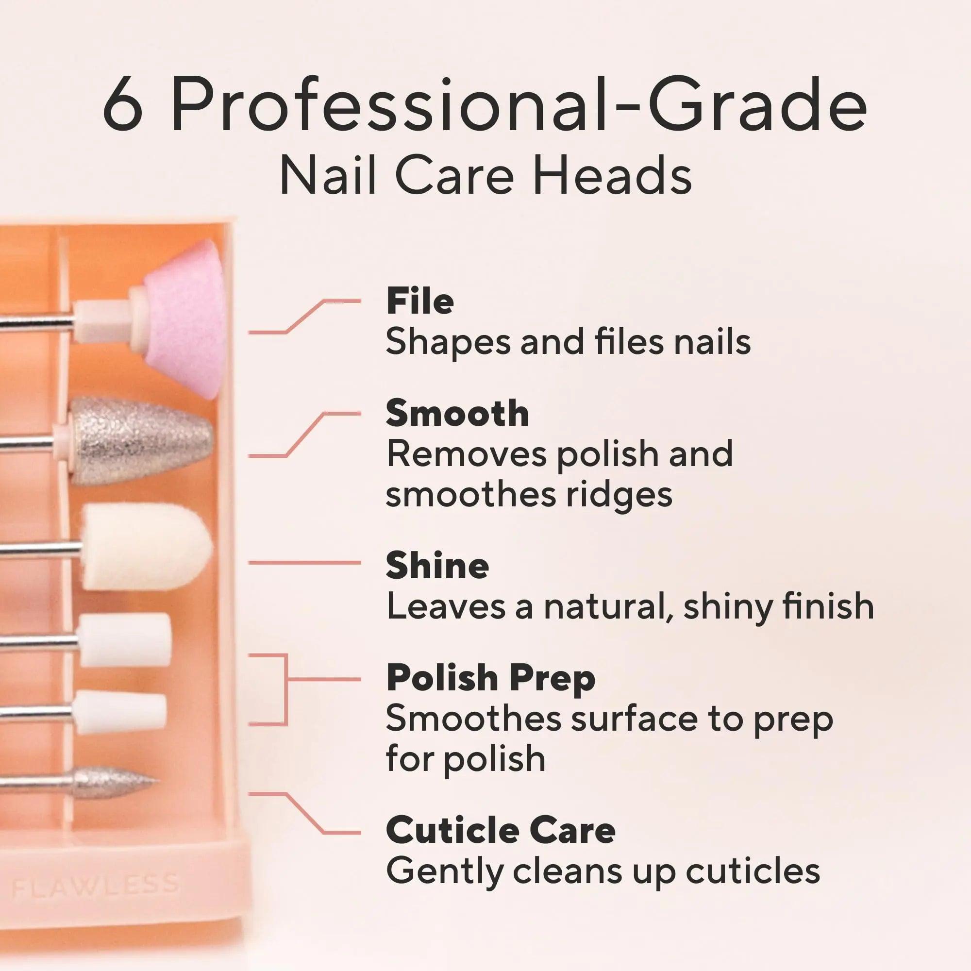 Finishing Touch Flawless Salon Nails Kit, Electronic Nail File and Full Manicure and Pedicure Tool - Evallys.com # #