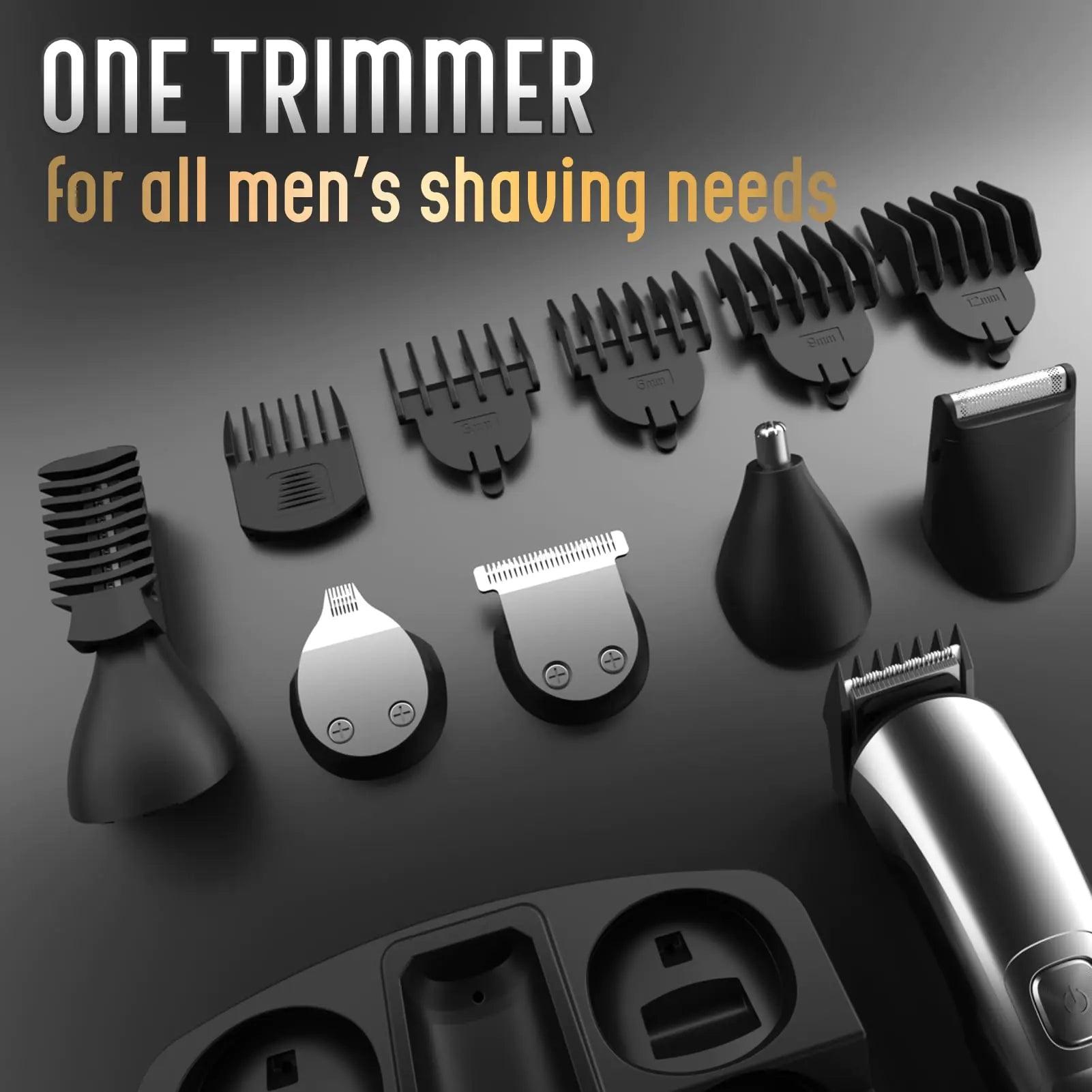 Ufree Beard Trimmer for Men, Waterproof Electric Razor for Nose, Body, Face and Mustache, Cordless Hair Clippers Shavers for Men Grooming Kit, Gifts for Men Husband Father Silver - Evallys.com # #