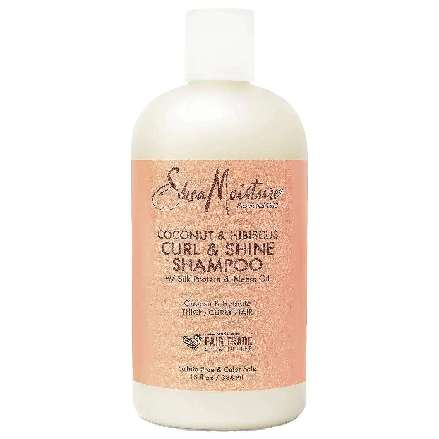 SheaMoisture Curl and Shine Coconut Shampoo Coconut and Hibiscus for Curly Hair Paraben Free Shampoo 13 oz 13 Fl Oz (Pack of 1) - Evallys.com # #