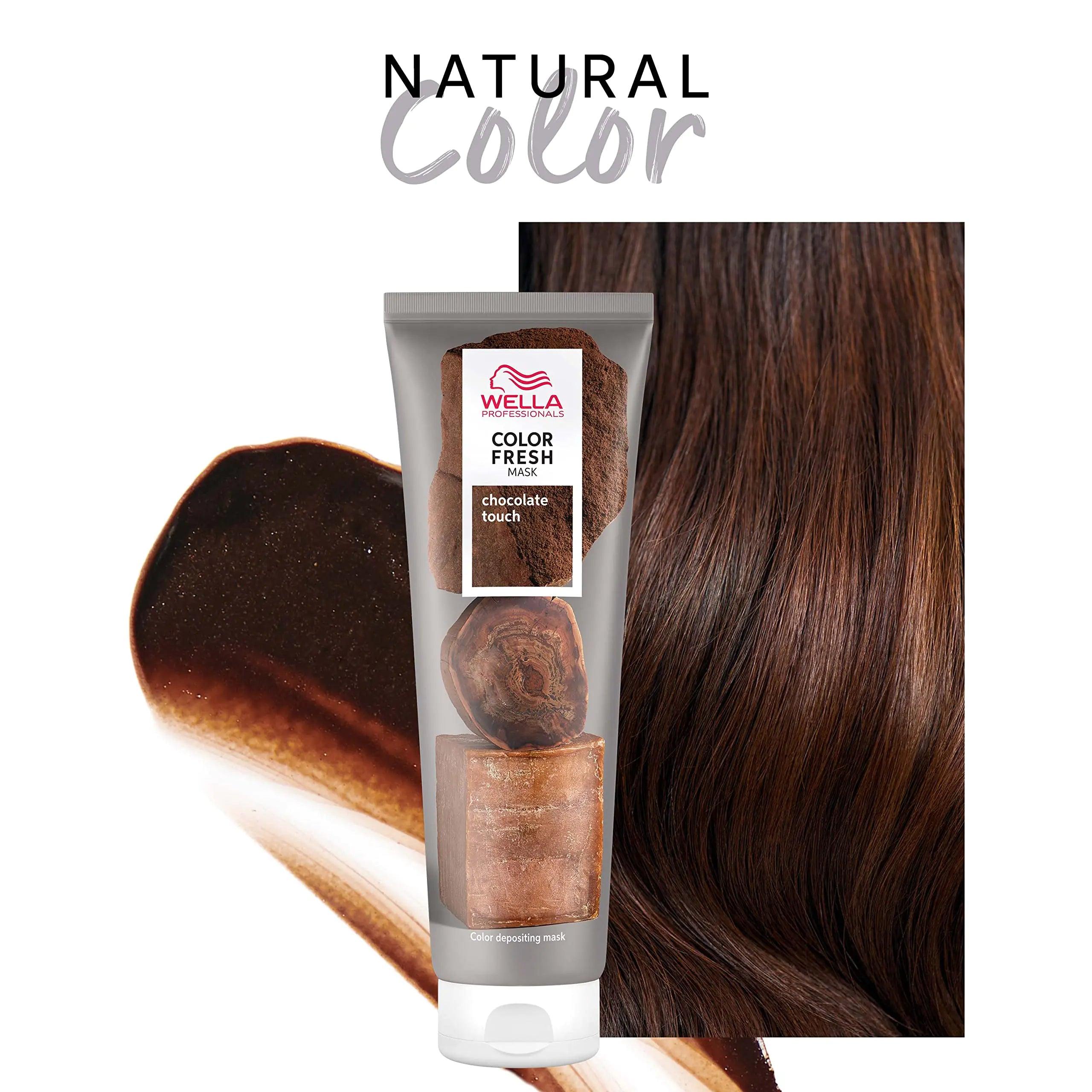 Wella Professionals Color Fresh Mask, Natural Shade, Damage Free, Color-Depositing Hair Mask With Avocado Oil, Silicone Free, 5 oz. Chocolate Touch - Evallys.com # #