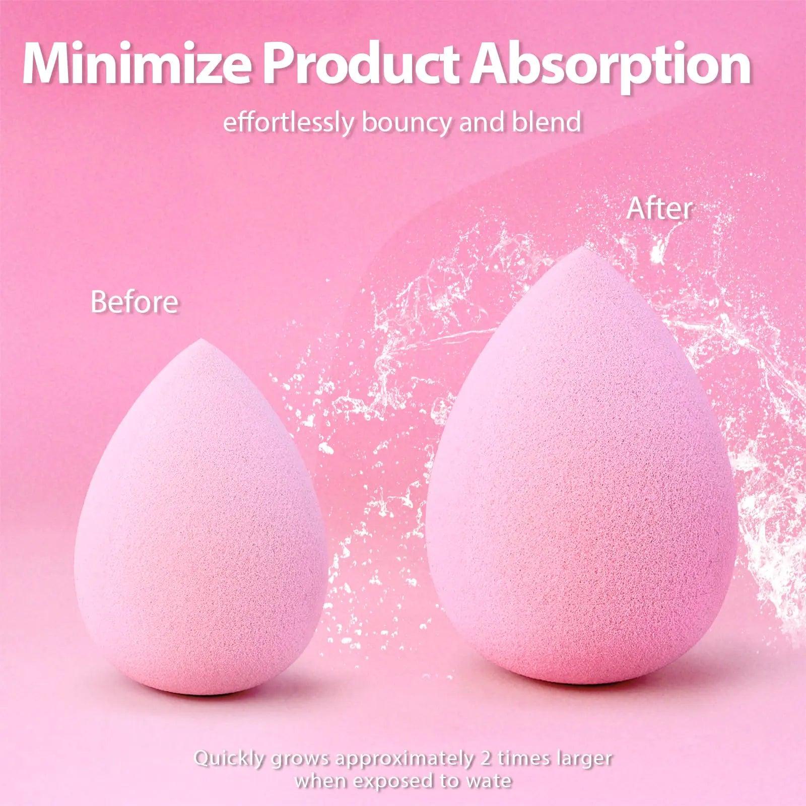 Makeup Sponge Set Foonbe Blender Sponges 7 Pcs for Liquid, Cream, and Powder, Latex Free Makeup Sponges with 1 Mini Beauty Sponge, Multi-colored Sponges for Makeup Application, Pink Gifts - Evallys.com # #