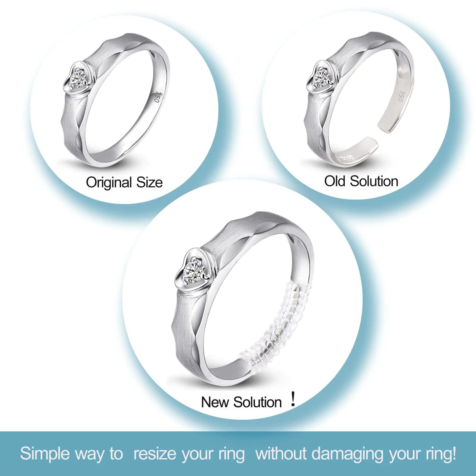 Ring Size Adjuster for Loose Rings, 12 Pack 4 Sizes Any Sizer, Invisible Guards Women and Men, Resizer, Spiral Silicone Tightener Set with Polishing Cloth by Ottemax - Evallys.com # #