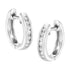 10K White Gold 1/4 cttw Channel Set Round-Cut Diamond Hoop Earrings (I-J Color, I3 Clarity) - Evallys.com # #