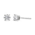 .925 Sterling Silver 1/2 Cttw Round Brilliant-Cut Diamond Classic 4-Prong Stud Earrings (I-J Color, I2-I3 Clarity) - Evallys.com # #