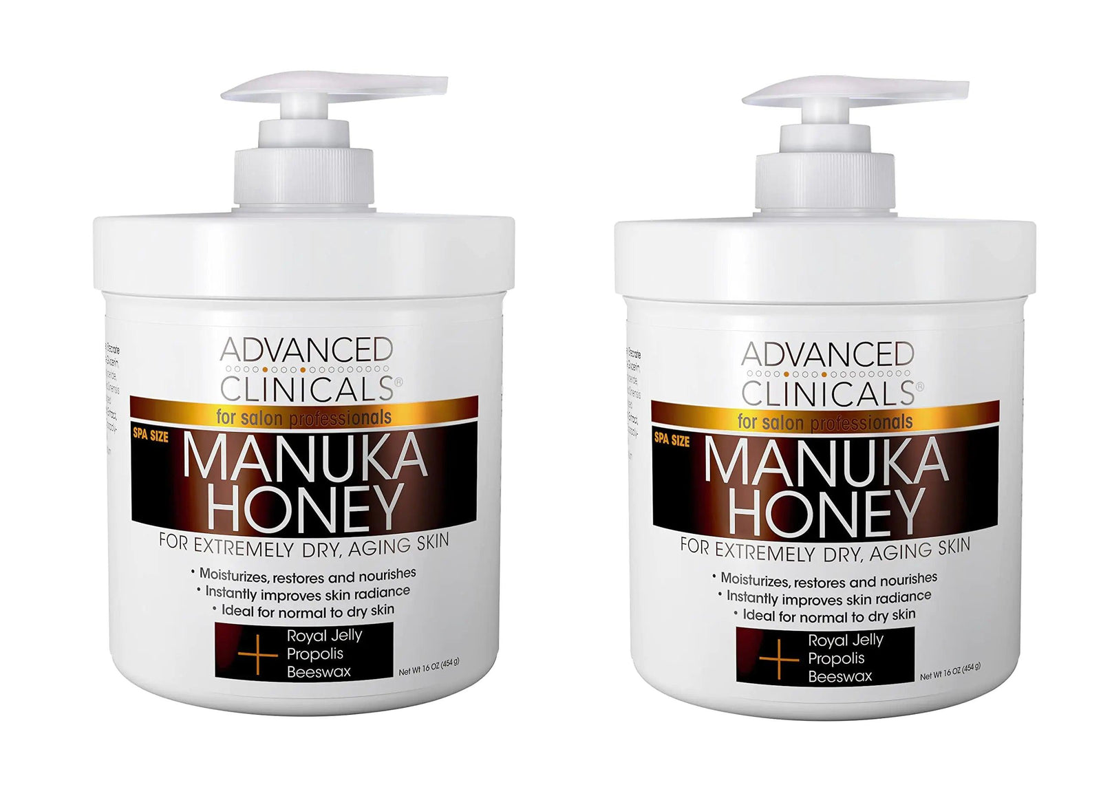 Advanced Clinicals Manuka Honey Cream W/Collagen Face Moisturizer & Body Butter Lotion For Dry Skin | Intense Firming & Hydrating Miracle Balm Skin Care Moisturizing Lotion For Women & Men | 2-Pack 1 Pound (Pack of 2) Manuka Honey Body Cream - Evallys.com # #