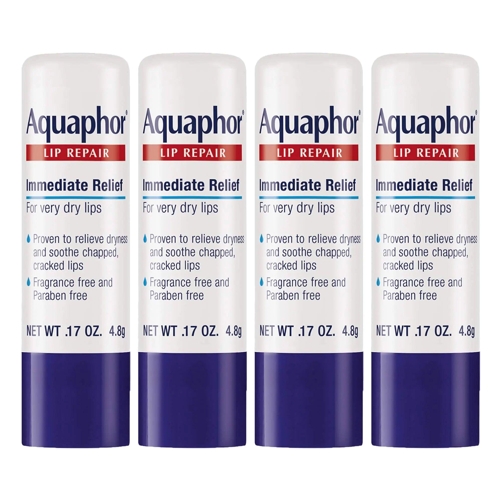 Aquaphor Lip Repair Stick - Soothes Dry Chapped Lips - 0.17 Ounce (Pack of 4) 0.17 Ounce (Pack of 4) - Evallys.com # #