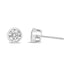 14K White Gold Lab Grown Diamond Screw-Back Classic Bezel Solitaire Stud Earrings (G-H Color, VS2-SI1 Clarity) - Evallys.com # #