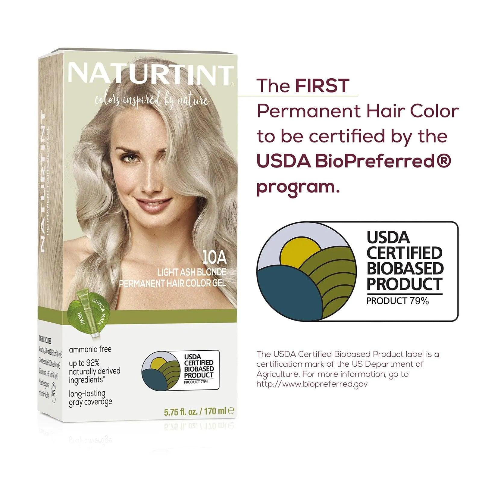 Naturtint Permanent Hair Color 10A Light Ash Blonde (Pack of 6), Ammonia Free, Vegan, Cruelty Free, up to 100% Gray Coverage, Long Lasting Results - Evallys.com # #