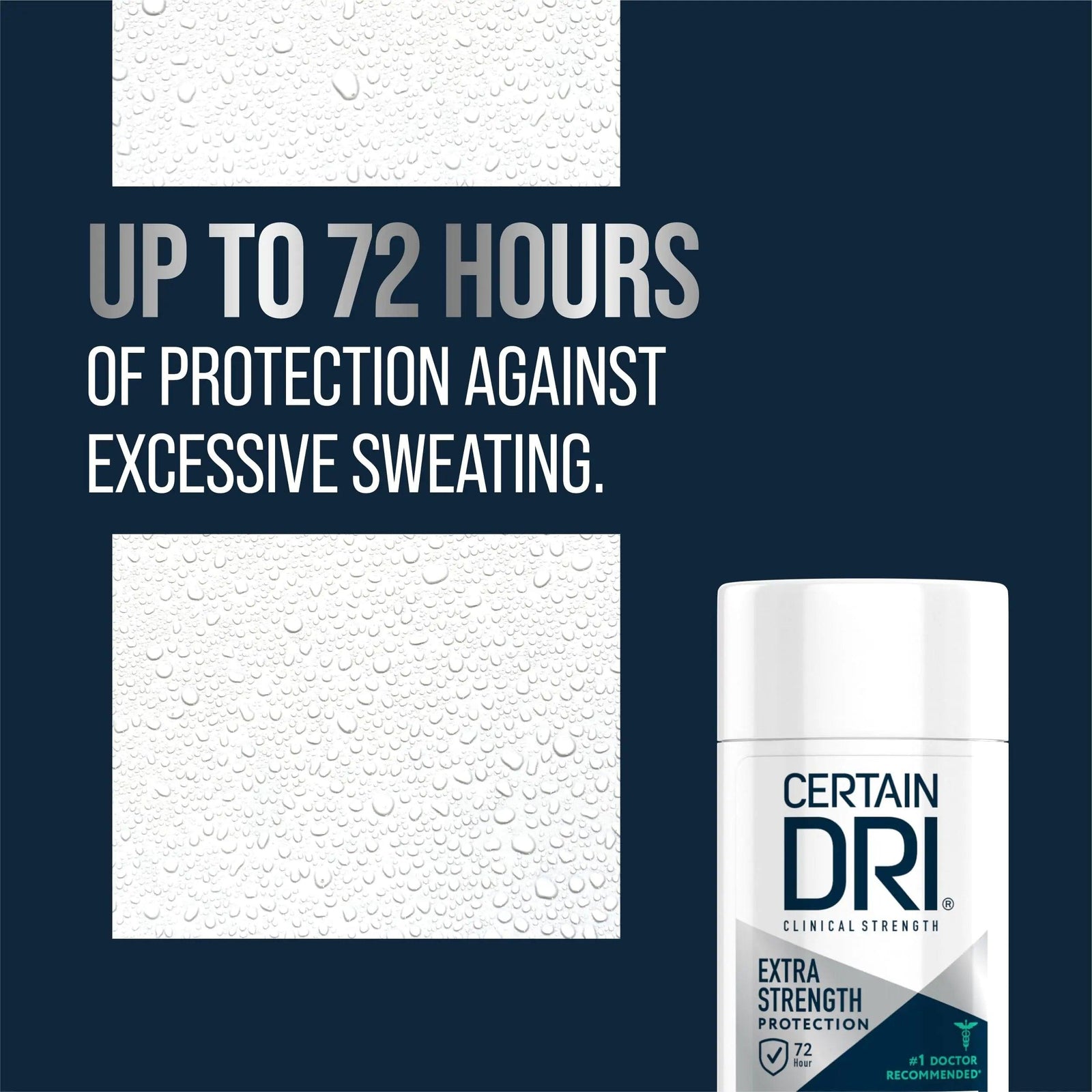 Certain Dri Extra Strength Clinical Antiperspirant Solid Deodorant, Hyperhidrosis Treatment for Men & Women, Long-Lasting 72hr Protection, Effective Sweat Control, Powder Fresh Scent, 1.7oz, 3 Pack 1.7 Ounce (Pack of 3) - Evallys.com # #