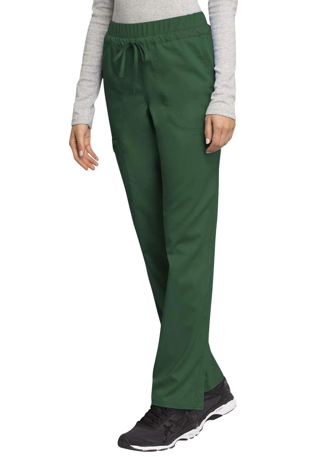 Scrubs for Women Workwear Revolution, Drawstring Cargo Pants Soft Stretch WW105 Medium Tall Hunter Green - Evallys.com # #