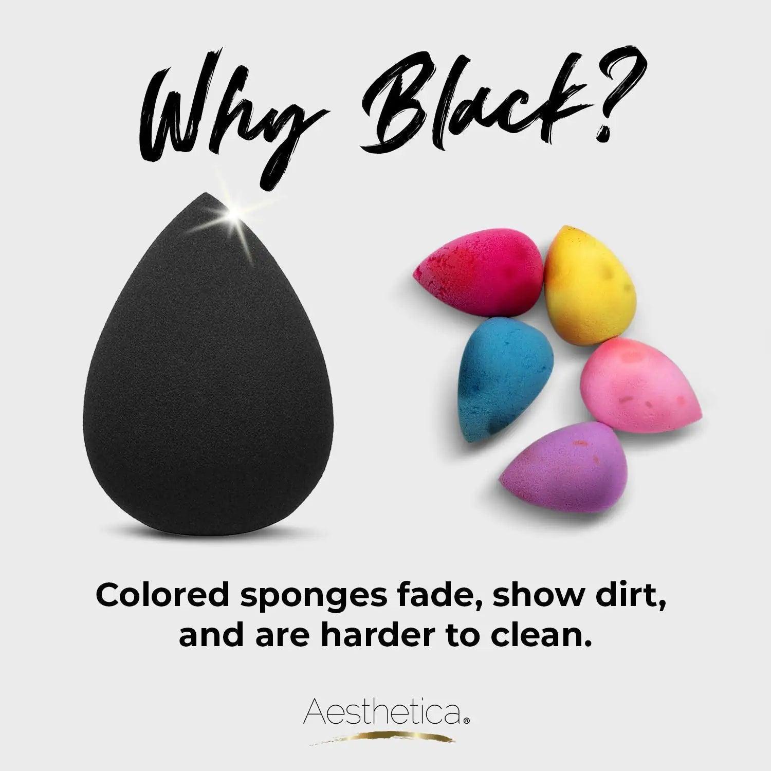 Aesthetica Cosmetics Beauty Sponge Blender - Latex Free and Vegan Makeup Sponge Blender - For Powder, Cream or Liquid Application - One Piece Make Up Sponge 1 Count (Pack of 1) - Evallys.com # #