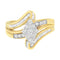 10K Yellow Gold 1/2 cttw Diamond Cluster Cocktail Ring (J-K Clarity, I1-I2 Color) - Evallys.com # #