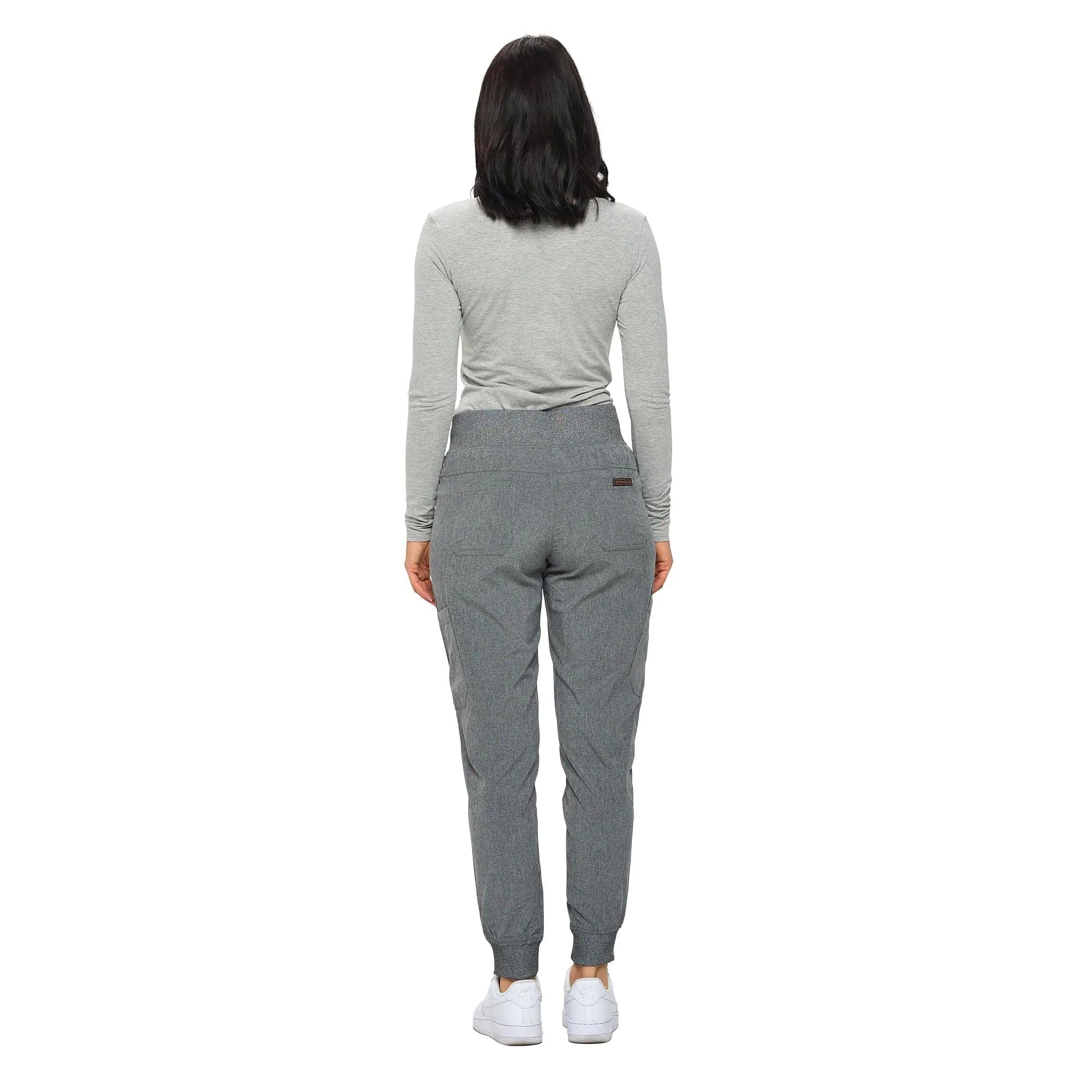 Monarch Uniforms Womens Jogger Scrubs Ribbed Jogger Scrub Pants for Women Medium Petite Heather Gray - Evallys.com # #