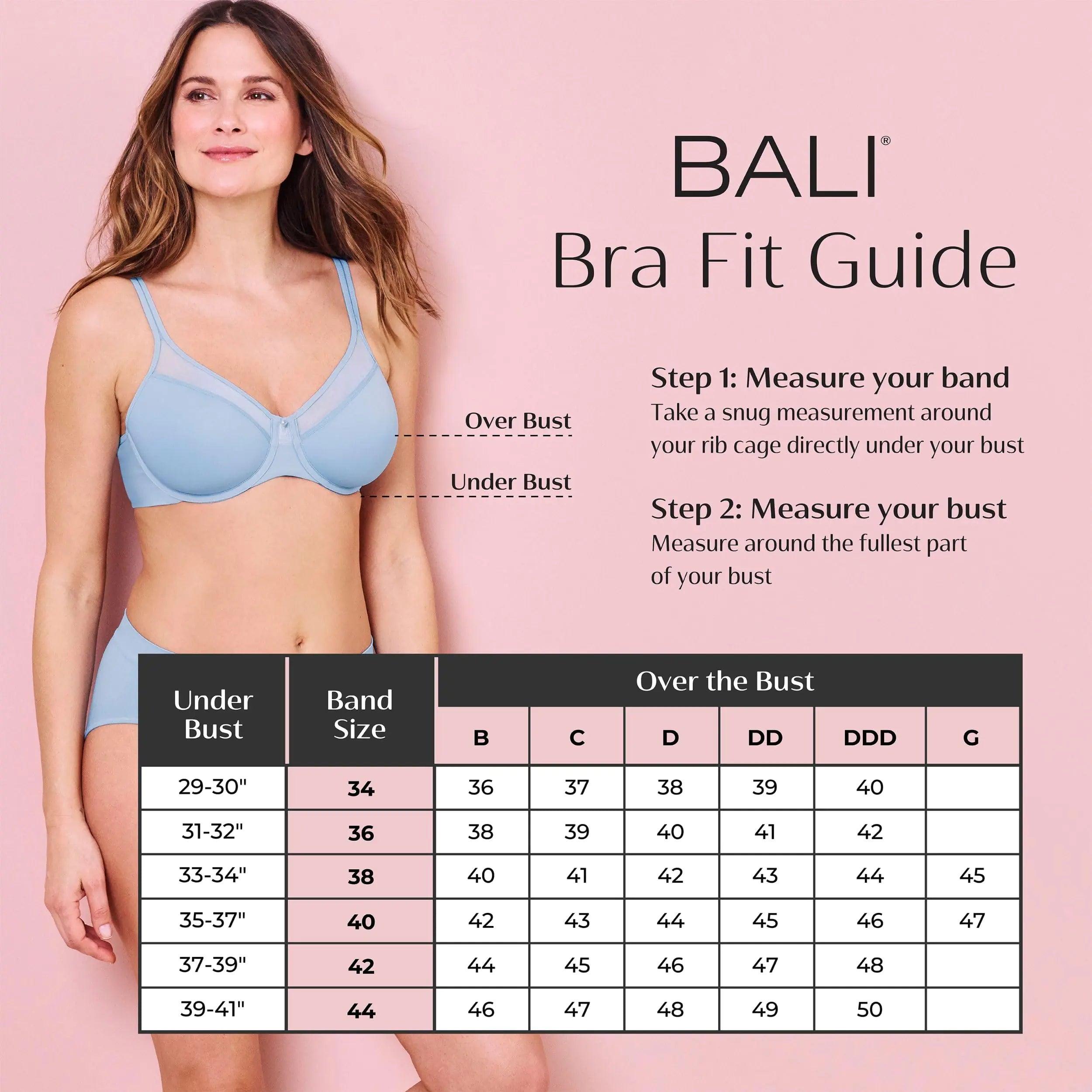 Bali Women's Double Support Wireless, Lace Bra with Stay-in-Place Straps, Full-Coverage 38DD Gloss - Evallys.com # #