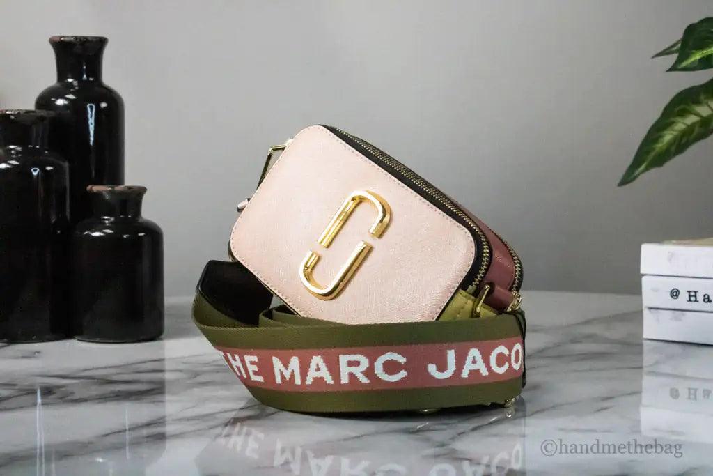 Marc Jacobs The Colorblock Snapshot New Rose Saffiano Leather Shoulder Handbag - Evallys.com # #