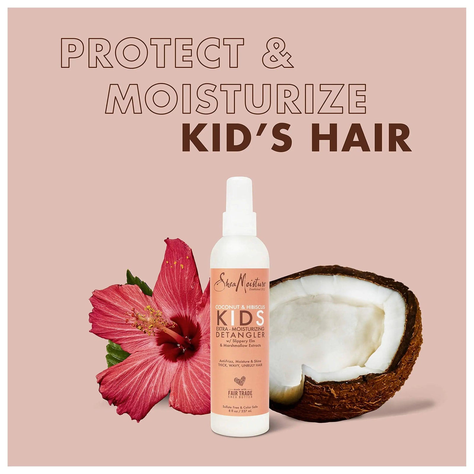 Sheamoisture Kids Extra Moisturizing Detangler for Curly Hair Coconut and Hibiscus Kids Detangler with Shea Butter 8 oz 8 Fl Oz (Pack of 1) - Evallys.com # #