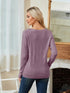 Sweaters for Women Trendy Fall Fashion 2024 Womens Long Sleeve Tops Shirts Blouses V Neck Casual Women's Pullover Sweater Grey Purple Large - Evallys.com # #