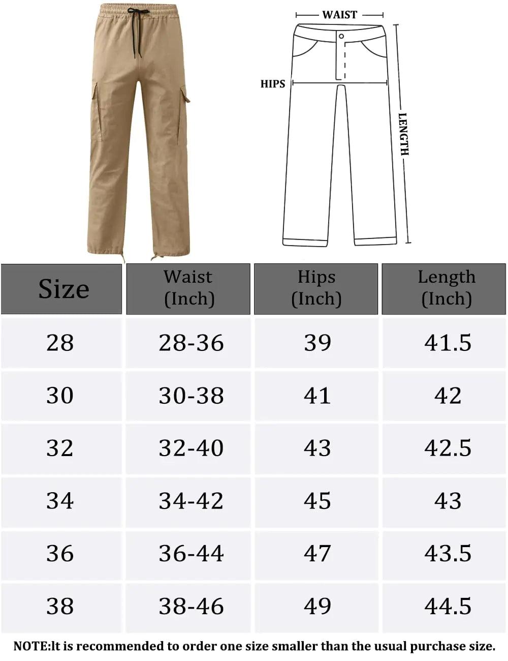 HUNGSON Mens Cargo Pants Casual Hiking Pants Joggers Athletic Pants Cotton Loose Straight Sweatpants for Men 28 White - Evallys.com # #