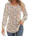 Ficerd Women's Puff Long Sleeve Tunic Tops Pleated Crew Neck Blouses Dressy Casual Loose Fit Fall and Winter Shirts Pink Floral Large - Evallys.com