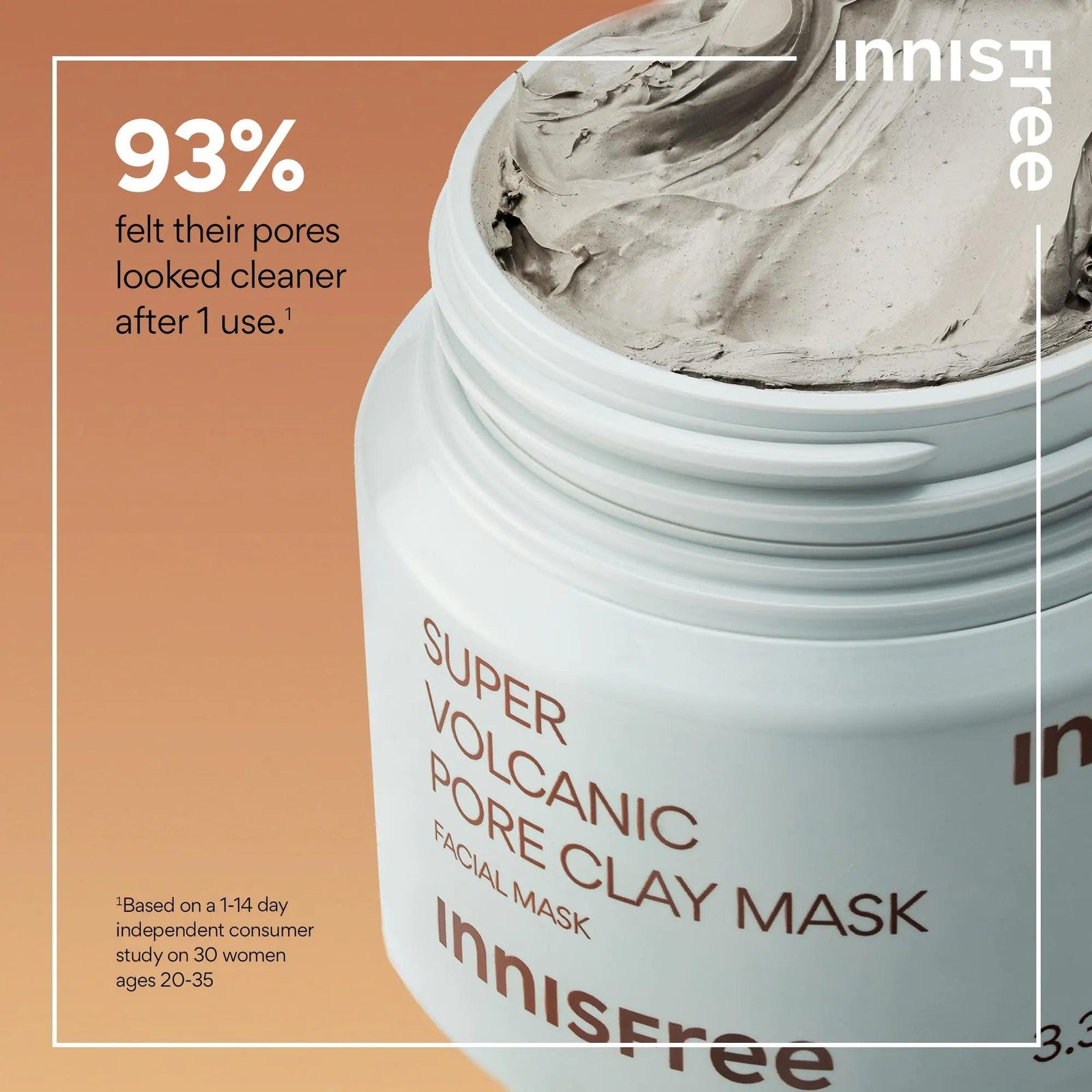 innisfree Super Volcanic Pore Clay Mask, Korean Pore Clearing Clay Mask with Volcanic Clusters and AHA 3.38 oz. / 100mL - Evallys.com # #