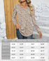 Ficerd Women's Puff Long Sleeve Tunic Tops Pleated Crew Neck Blouses Dressy Casual Loose Fit Fall and Winter Shirts Pink Floral Large - Evallys.com