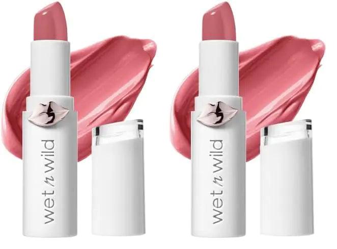 wet n wild Lipstick Mega Last High-Shine Lipstick Lip Color Makeup, Bright Pink Pinky Ring (Pack of 2) 0.64 Ounce (Pack of 2) - Evallys.com # #