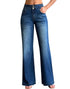 roswear Women's Wide Leg Jeans Casual High Waisted Stretch Baggy Loose Denim Pants X-Large Blue - Evallys.com # #