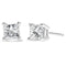 14K White Gold 3/8 Cttw Princess-Cut Square Diamond Classic 4-Prong Solitaire Stud Earrings(H-I, I1-I2) - Evallys.com # #