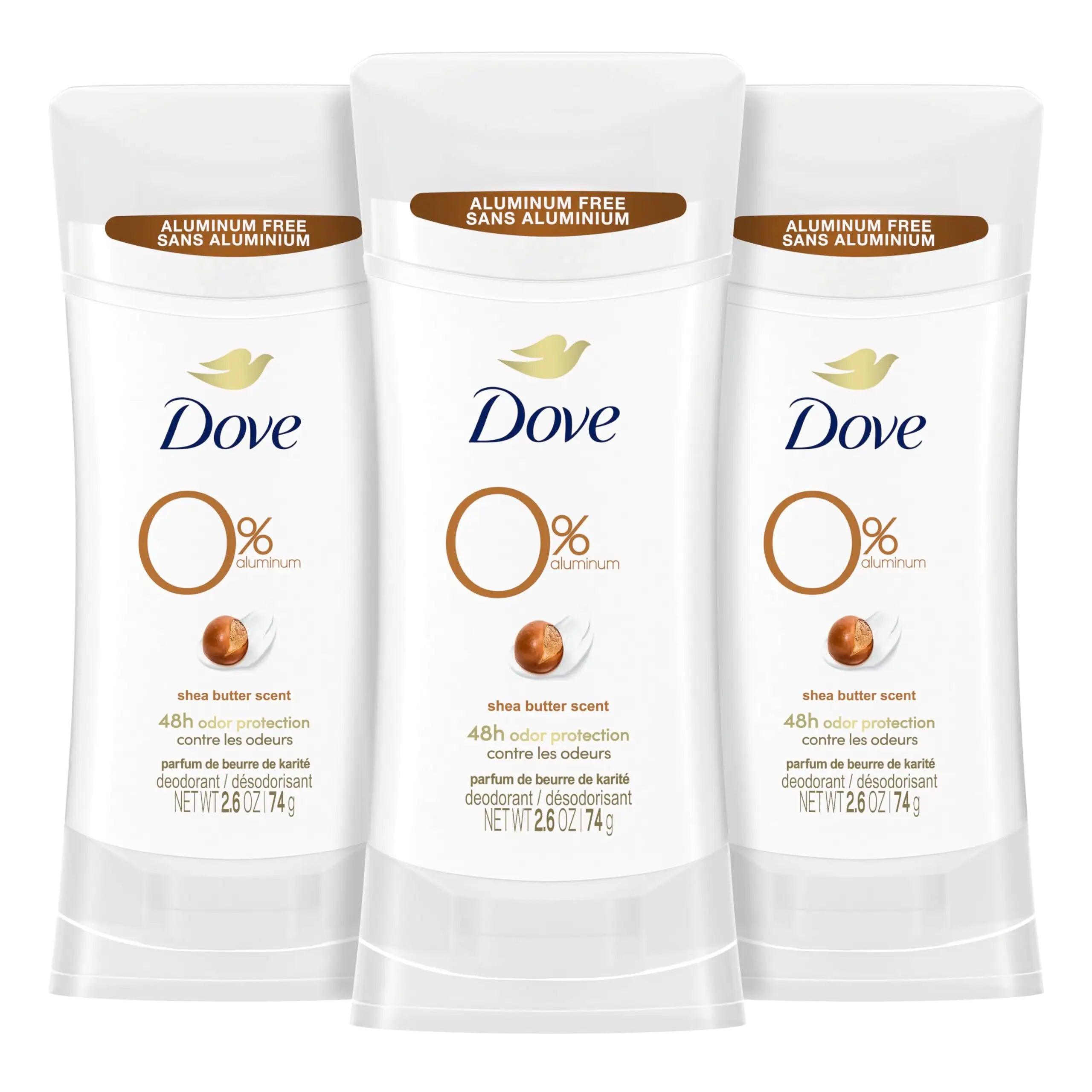 Dove Deodorant Stick Shea Butter 3 Count Non-irritating Deodorant for Underarm Care Kindest Aluminum Free Deodorant 2.6 oz Earthy 7.8 Ounce (Pack of 1) - Evallys.com # #