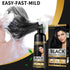 Black Dye Shampoo for Permanent Hair Color - Men&Women, Gray Coverage, Beard & Treated Hair, 3-In-1, 30 Days/500ml/Ammonia-Free/Natural Herbal black - Evallys.com # #