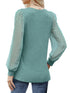 WIHOLL Long Sleeve Shirts for Women Tops Tunic Fall Trendy Crew Neck Clothes Cadetblue Large - Evallys.com # #