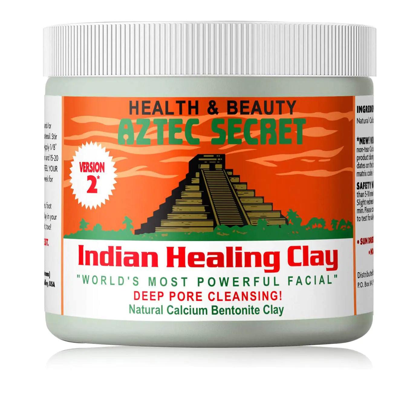 Aztec Secret– Indian Healing Clay 1 lb – Deep Pore Cleansing Facial & Body Mask – The Original 100% Natural Calcium Bentonite Clay – New Version 2 1 Pound (Pack of 1) - Evallys.com # #