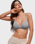 Women's Inbarely Triangle Bralette Comfortable Unlined V Neck Wireless Smoothing Bra Top Stretch X-Small Neutral Gray - Evallys.com # #