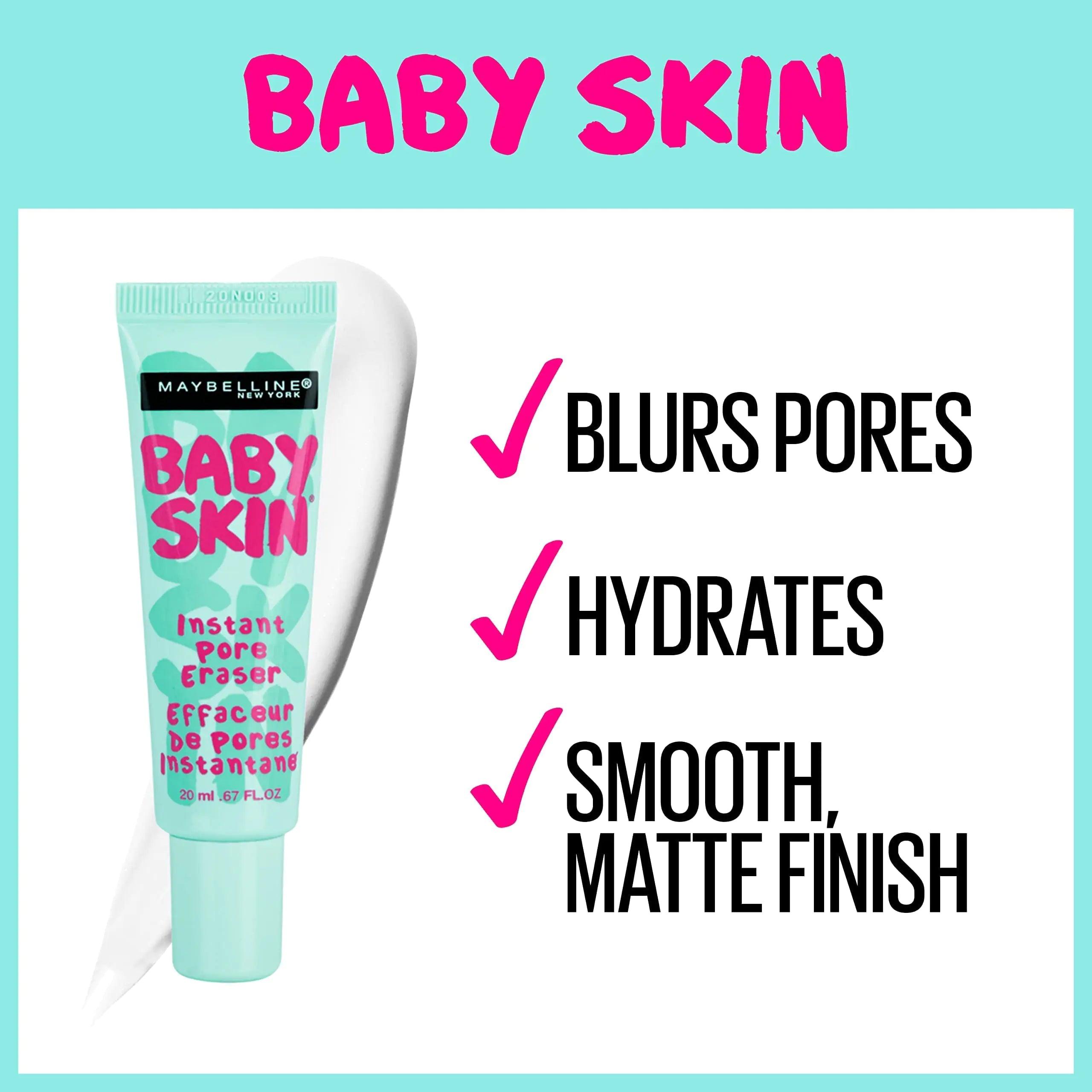 Maybelline Baby Skin Instant Pore Eraser Primer Makeup, Clear, 2 Count 0.67 Fl Oz (PACK OF 2) - Evallys.com # #