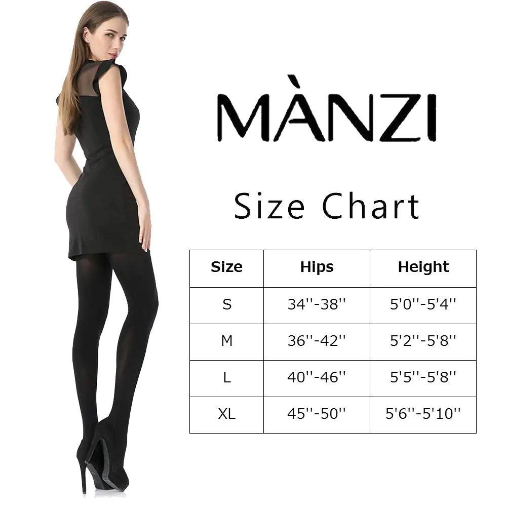 MANZI Women's 2-6 Pairs Opaque Control Top Tights Comfort Stretch 70 Denier Pantyhose Medium Black 2,nude 1,navy 1,red 1,coffee 1 - Evallys.com # #