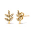 10K Yellow Gold 1/10 Cttw Diamond Accented Leaf and Branch Stud Earrings (H-I Color, I1-I2 Clarity) - Evallys.com # #