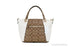 Coach (C7261) Kacey Khaki Chalk Blocked Canvas Top Zip Satchel Crossbody Handbag - Evallys.com # #