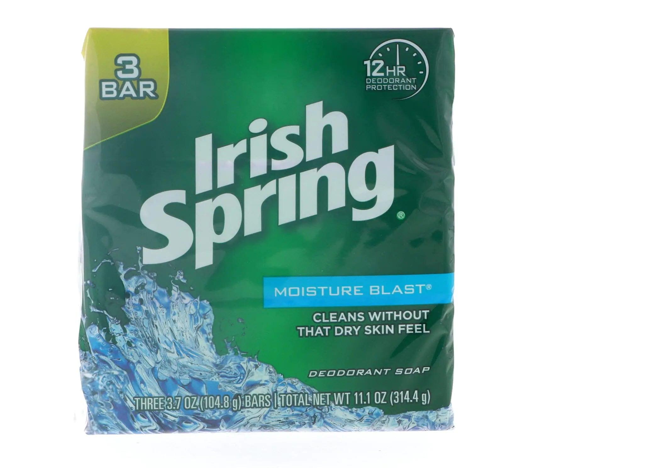 Irish Spring Moisture Blast Deodorant Bar Soap, 3.75 oz bars, 3 ea (Pack of 12) Aloe Vera 3.7 Ounce (Pack of 12) - Evallys.com # #