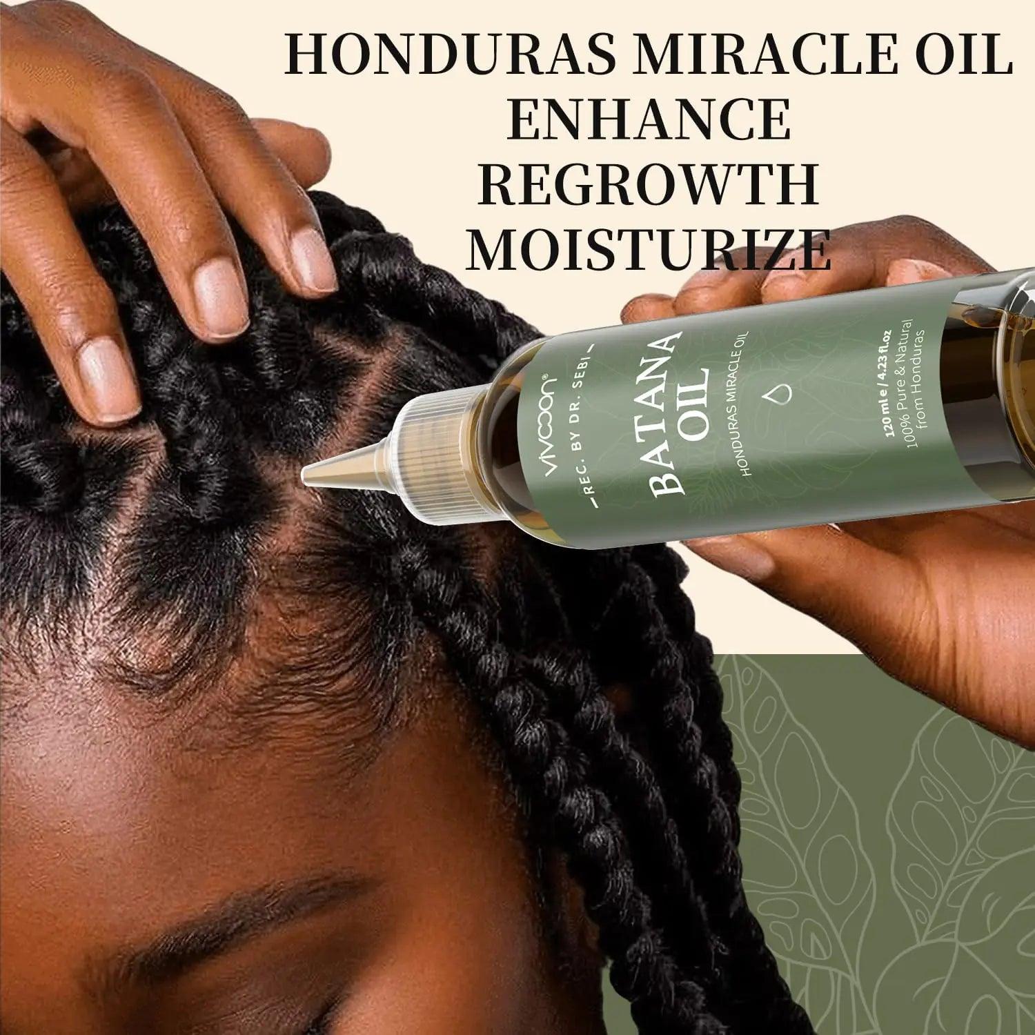 Batana Oil for Hair Growth, 100% Pure & Natural Raw Batana Oil, Dr. Sebi Organic Oil from Honduras, Care for Hair Thickness & Scalp & Skin, 4.23 fl oz, 1 Bottle with 2 Caps - Evallys.com # #