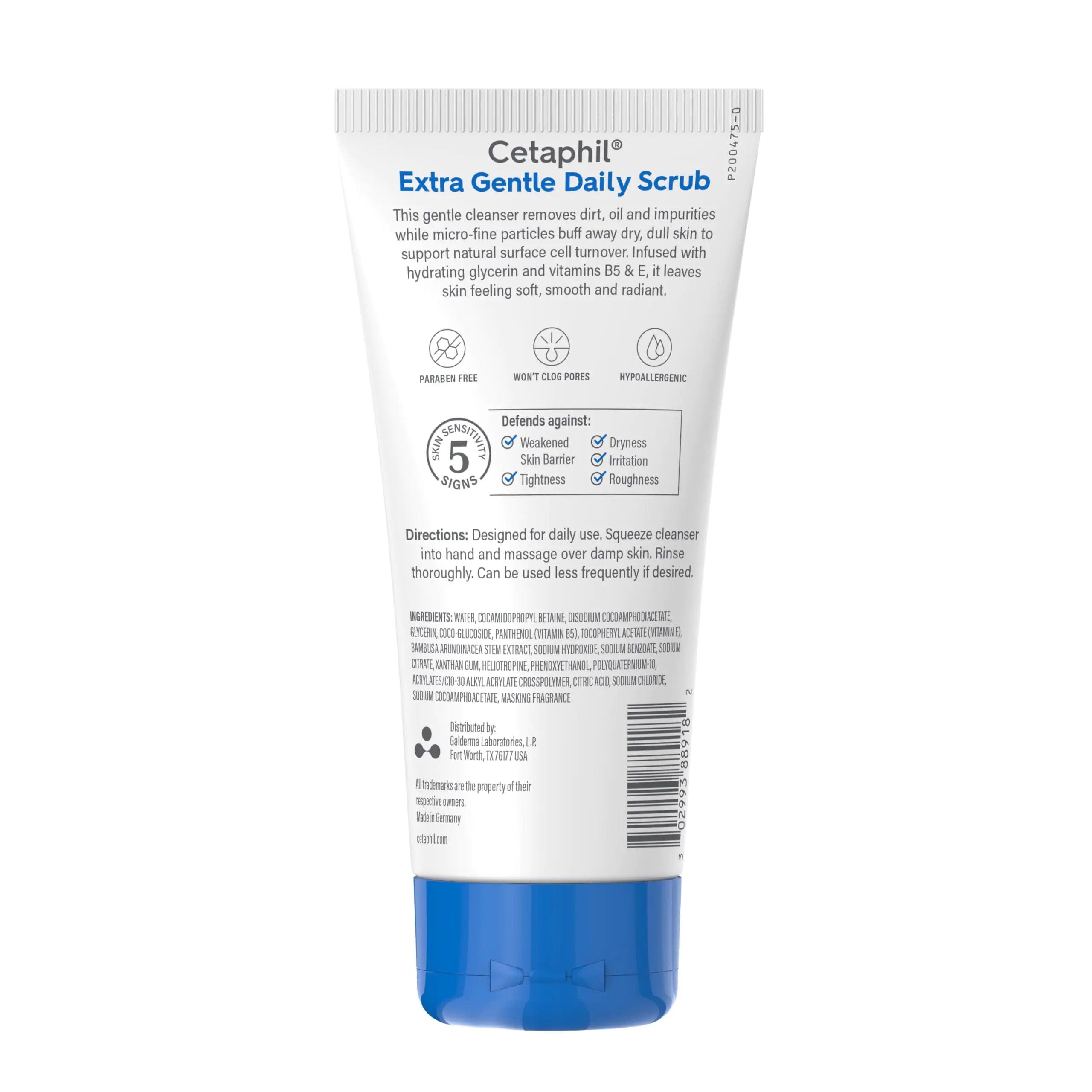 Cetaphil Exfoliating Face Wash, Extra Gentle Daily Face Scrub, Gently Exfoliates & Cleanses, For All Skin Types, Non-Irritating & Hypoallergenic, Suitable For Sensitive Skin, 6 Fl Oz, Pack of 2 white 6 Fl Oz (Pack of 2) - Evallys.com # #