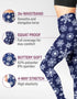 SATINA High Waisted Leggings for Women - Capri, Full Length, Fleece & with Pockets Women's Leggings …- New One Size Blue Snowflake - Evallys.com # #