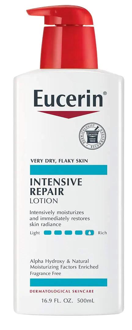 Eucerin Intensive Repair Body Lotion for Very Dry, Flaky Skin, Fragrance Free Body Moisturizer with Alpha Hydroxy, 16.9 Fl Oz Bottle - Evallys.com # #