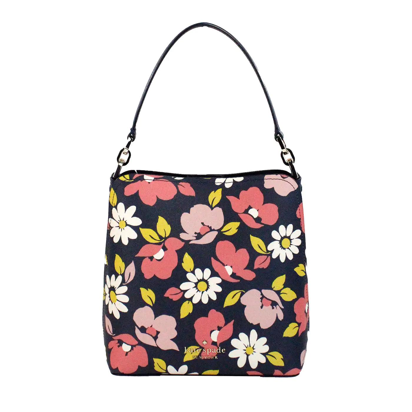 Kate Spade Darcy Road Trip Small Floral Leather Bucket - Evallys.com # #