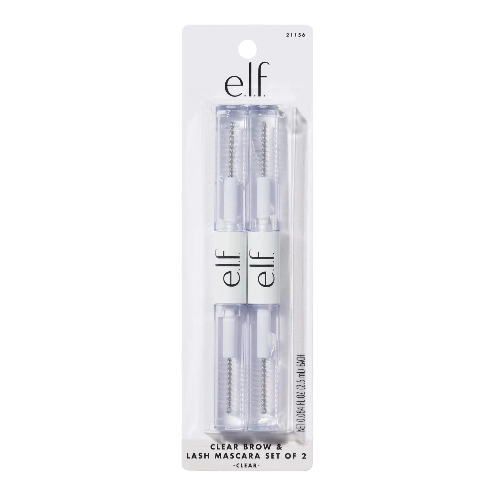 e.l.f. Clear Lash & Brow Mascara 2-Pack, Conditioning Clear Brow & Lash Gel For Grooming, Defining & Separating, Long-Lasting, Vegan & Cruelty-Free 0.08 Fl Oz (Pack of 2) - Evallys.com # #