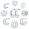 9 Pairs Gold/Sterling Silver/Rose Gold Plated Hoop Earrings Set for Women Trendy Chunky Gold Hoops 14K Real Gold Plated Small Huggie Clip-ons Earrings for Sensitive Ears Non Tarnish Jewelry - Evallys.com # #