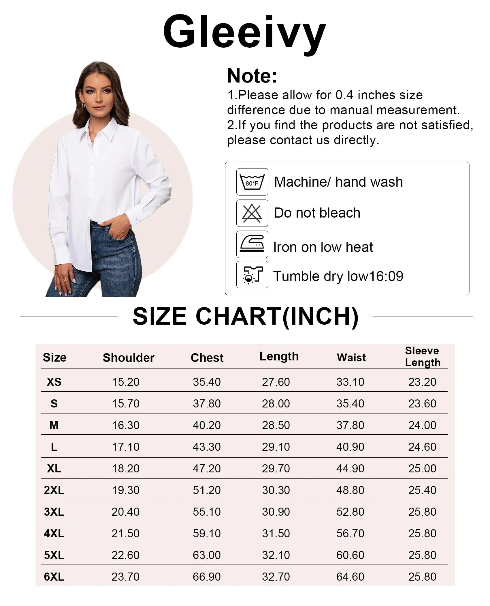 Women's Button Down Shirts Classic Fit Dress Shirt Work Business Casual Long Sleeve Blouse Tops Large White - Evallys.com # #